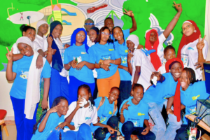 Young Gamechangers posing for a group picture after the Minecraft workshop ended, Bargny, 29 June 2024. (c) UN-Habitat
